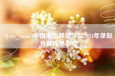 锦州中国消防救援学院2024年录取分数线是多少