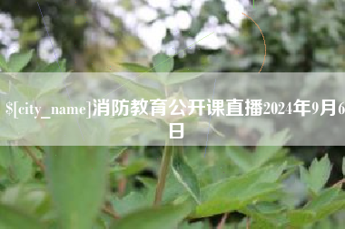 锦州消防教育公开课直播2024年9月6日