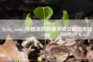 锦州中国消防救援学院安徽招生计划