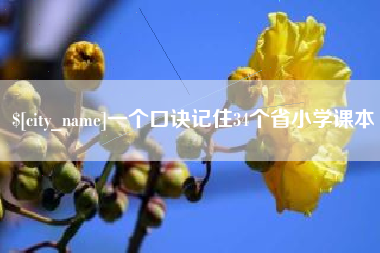 锦州一个口诀记住34个省小学课本