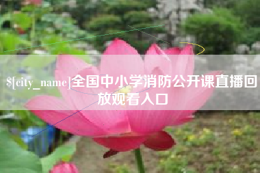 锦州全国中小学消防公开课直播回放观看入口