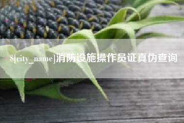 锦州消防设施操作员证真伪查询