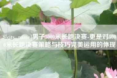 锦州男子5000米长跑决赛-更是对5000米长跑决赛策略与技巧完美运用的体现