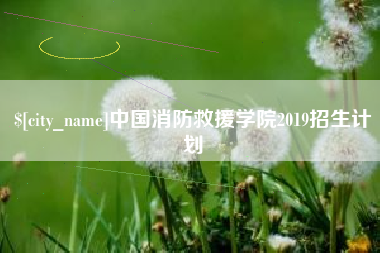 锦州中国消防救援学院2019招生计划