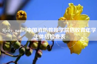 锦州中国消防救援学院招收青年学生体格检查表